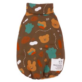 Pet Autumnwinter Clothes Cartoon Double-sided Vest Coat (Option: Dark Brown-M)