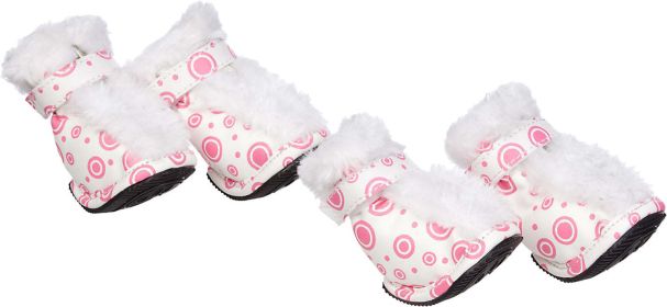 Fashion Plush Premium Fur-Comfort Pvc Waterproof Supportive Pet Shoes (size: X-Small)