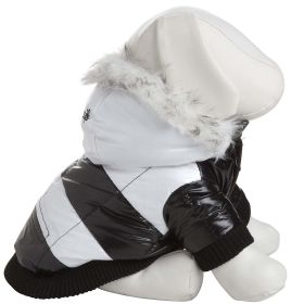 Fashion Striped Ultra-Plush Pet Parka Coat (size: small)