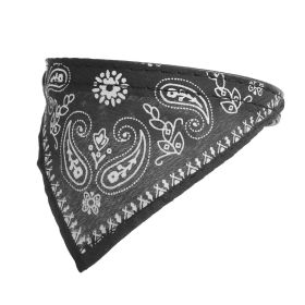 Adjustable Bandana Leather Pet Collar Triangle Scarf (Color: Black, size: S)