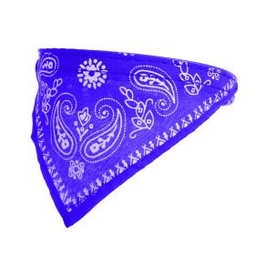 Adjustable Bandana Leather Pet Collar Triangle Scarf (Color: Blue, size: S)