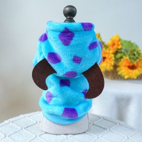 Fleece-lined Warm Dog Cat Clothing Flower Four Feet Pet Costume (Option: Sweater Dark Blue-M)